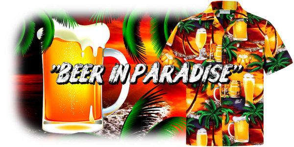 hawaiihemd herren palmen bier rot hawaii hemd