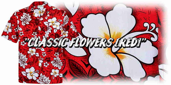 hawaiihemd herren blüten rot weiß hawaii hemd