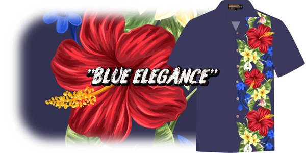 hawaiihemd herren blüten blau rot hawaii hemd
