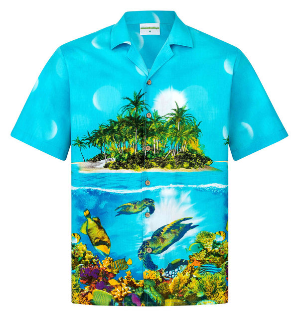 Hawaiihemd "Turtle's Paradise" - Größe 2XL + 3XL
