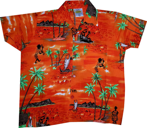 "Hawaiian Island (orange)" inkl. Shorts - für Kinder von 1-8