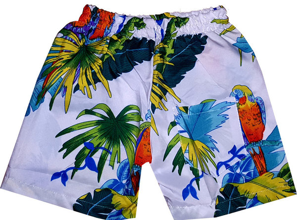 "Parrots of Hawaii (white)" inkl. Shorts - für Kinder von 1-8