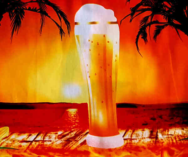 Hawaiihemd "Beer on the Beach" - Größe M + 4XL