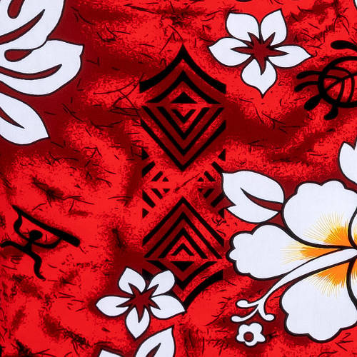 Hawaiihemd "Classic Flowers (red)" - Größe S - 8XL