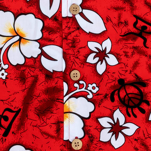 Hawaiihemd "Classic Flowers (red)" - Größe S - 8XL