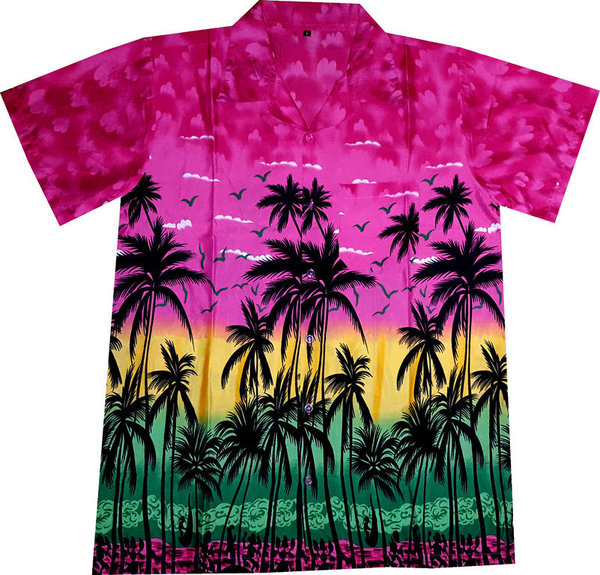 Hawaiihemd "Hawaiian Paradise (pink)" - Größe S - 6XL