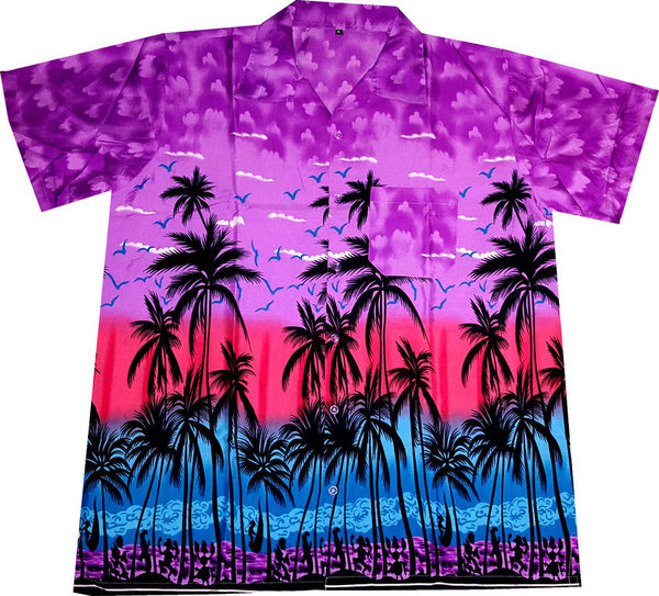 Hawaiihemd "Hawaiian Paradise (purple)" - Größe S - 6XL