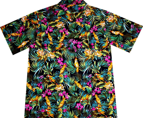 Einzelstück ! Hawaiihemd "Jungle Parrots" - Größe 3XL