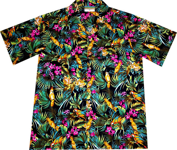 Einzelstück ! Hawaiihemd "Jungle Parrots" - Größe 3XL