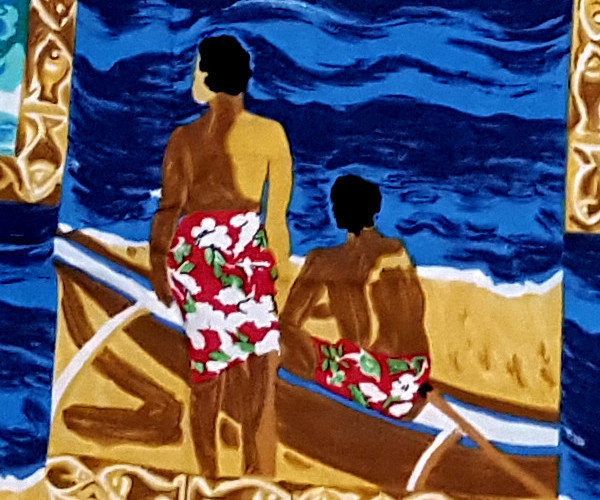 "Paradise (dark blue)" - Größe L - Original Made in Hawaii