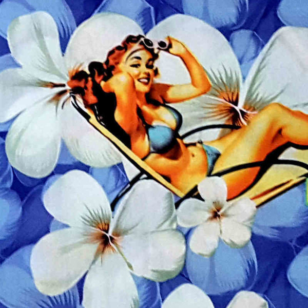 Hawaiihemd "Flower Girls (blue)" - Größe S - 6XL