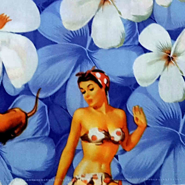 Hawaiihemd "Flower Girls (blue)" - Größe S - 6XL