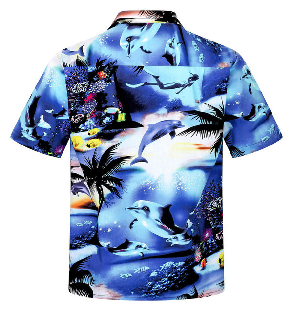 Hawaiihemd "Dolphin's Ocean" - Größe S - 6XL