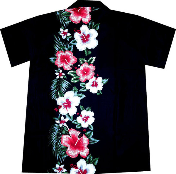 "Hawaiian Flowers (black)" - Größe M + L