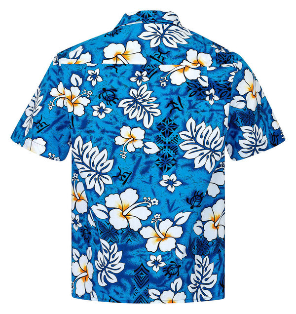Hawaiihemd "Classic Flowers (blue)" - Größe 3XL - 8XL