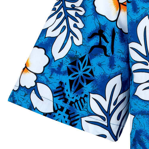 Hawaiihemd "Classic Flowers (blue)" - Größe 2XL - 8XL