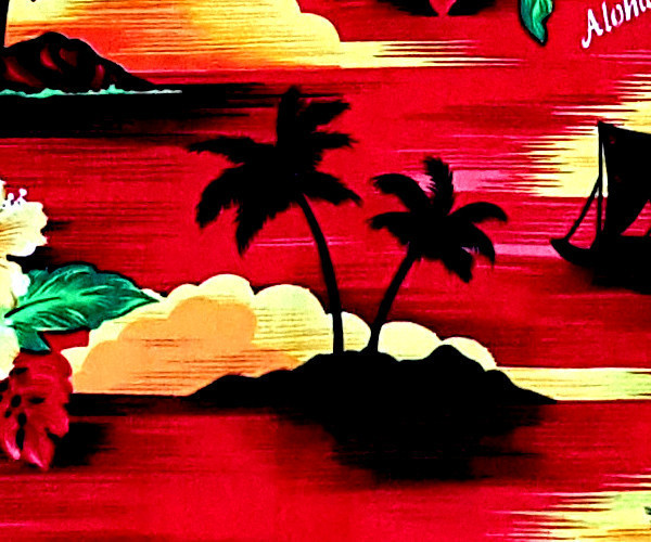 Hawaiihemd "Summer Beach (red)" - Größe M - 4XL