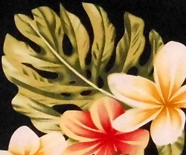 Hawaiihemd "Summer Flowers (black)" - Größe L - 4XL