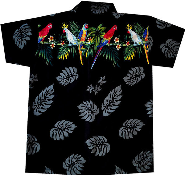 "Parrots of Hawaii (black)" - Größe M - 2XL