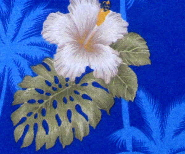"Flowers of Hawaii (blue)" - Größe 2XL