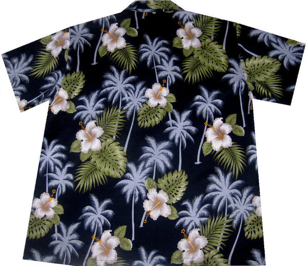 "Flowers of Hawaii (black)" - Größe M