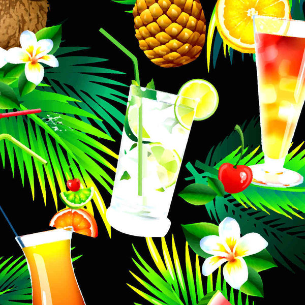 Hawaiihemd "Hawaiian Cocktails" - Größe S - 8XL
