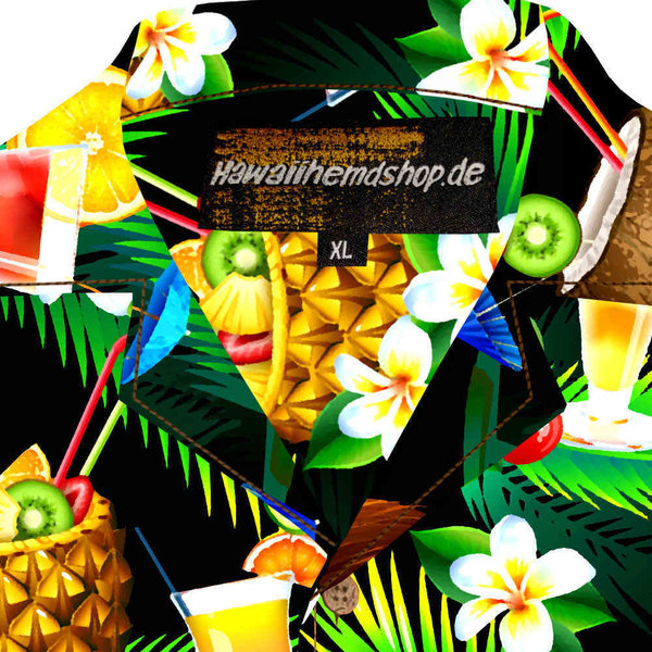 Hawaiihemd "Hawaiian Cocktails" - Größe S - 8XL