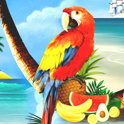Hawaiihemd "Parrots Island" - Größe 2XL - 8XL