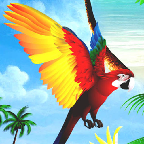 Hawaiihemd "Parrots Island" - Größe 2XL - 8XL