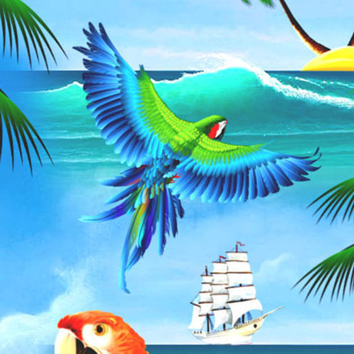 Hawaiihemd "Parrots Island" - Größe S - 8XL