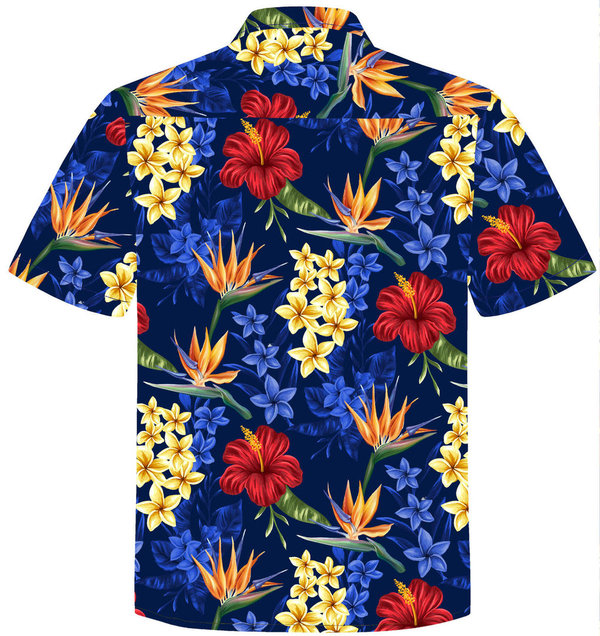 Hawaiihemd "Flowerful Summer (blue)" - Größe 2XL - 8XL