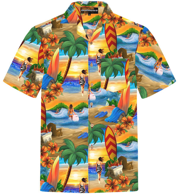 Hawaiihemd "Surfer's Paradise" - Größe S - 8XL